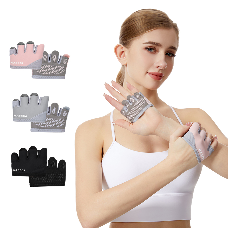 Pilates Yoga Origin - Paar fitnesshandschoenen zonder vingers: anti-blaar sport