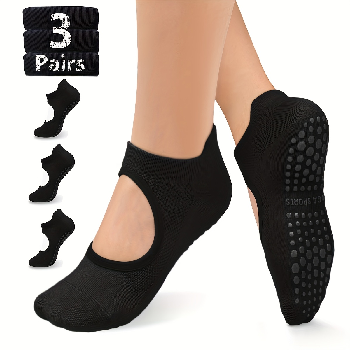 Pilates Yoga And Barre - Antislip grip damessokken voor yoga barre