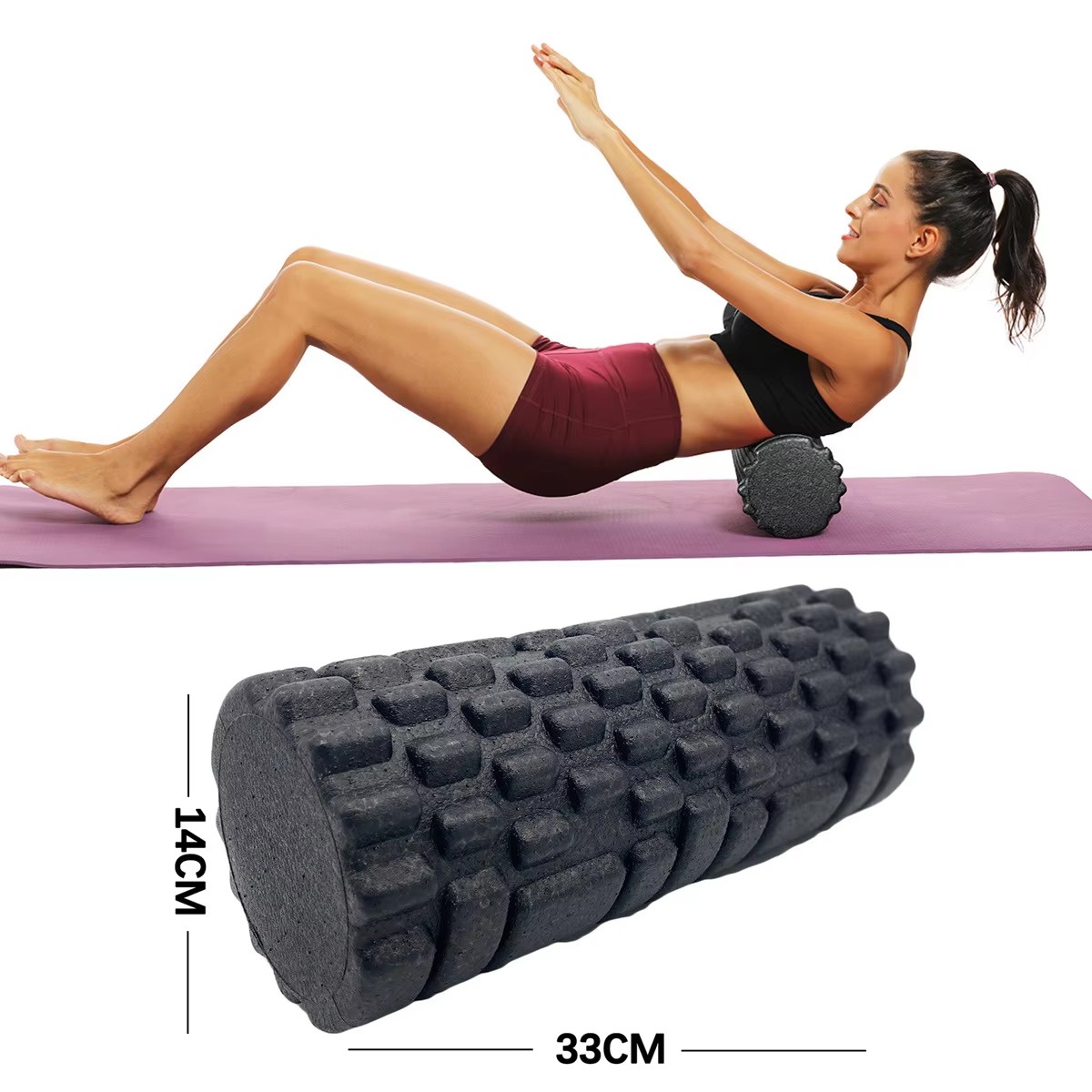 Pilates Yoga Exercises - 30/33 cm Fitness Foam Roller Yoga